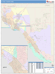 El Paso Metro Area Wall Map Color Cast Style